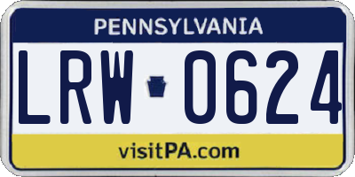 PA license plate LRW0624