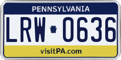 PA license plate LRW0636