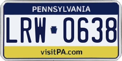 PA license plate LRW0638