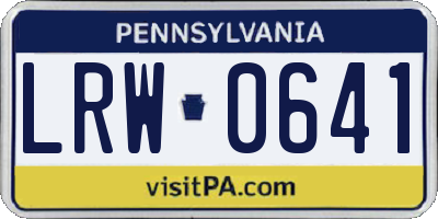 PA license plate LRW0641