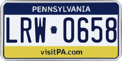 PA license plate LRW0658