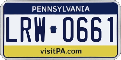 PA license plate LRW0661