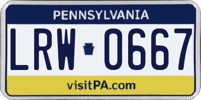 PA license plate LRW0667