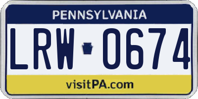 PA license plate LRW0674