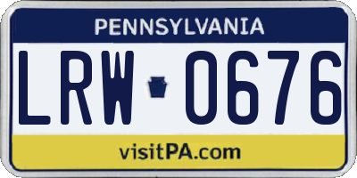 PA license plate LRW0676