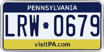 PA license plate LRW0679