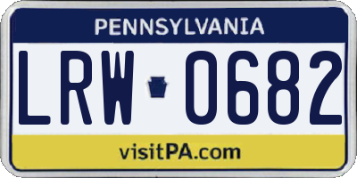 PA license plate LRW0682