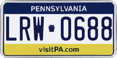 PA license plate LRW0688