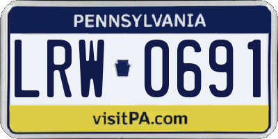 PA license plate LRW0691