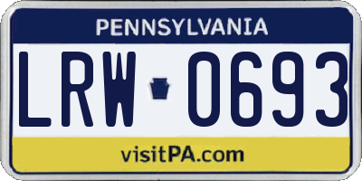 PA license plate LRW0693