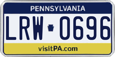 PA license plate LRW0696