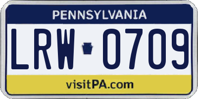 PA license plate LRW0709
