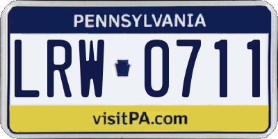 PA license plate LRW0711