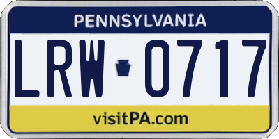 PA license plate LRW0717