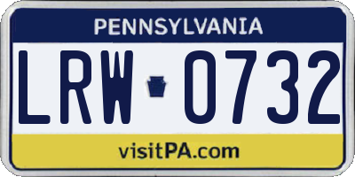 PA license plate LRW0732