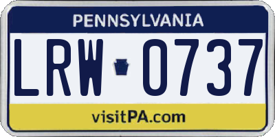 PA license plate LRW0737
