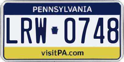 PA license plate LRW0748