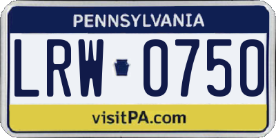 PA license plate LRW0750