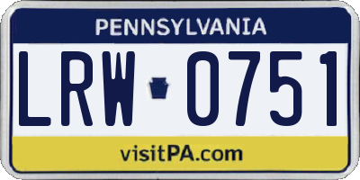 PA license plate LRW0751