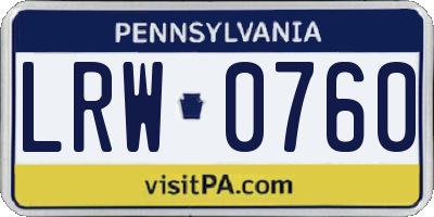 PA license plate LRW0760
