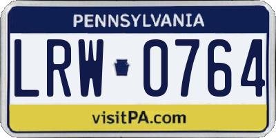 PA license plate LRW0764