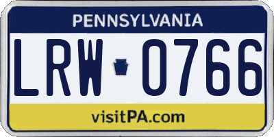 PA license plate LRW0766