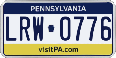 PA license plate LRW0776