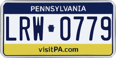 PA license plate LRW0779