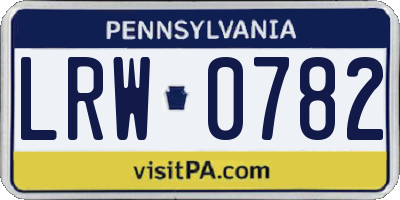 PA license plate LRW0782