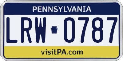 PA license plate LRW0787