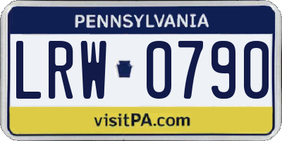 PA license plate LRW0790