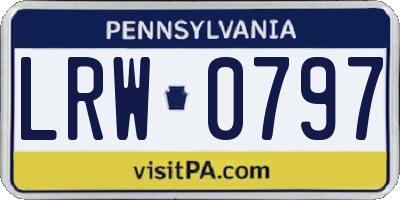 PA license plate LRW0797