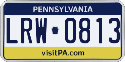 PA license plate LRW0813