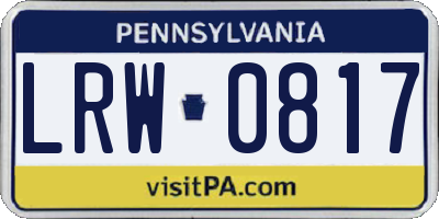 PA license plate LRW0817