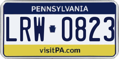 PA license plate LRW0823