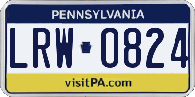 PA license plate LRW0824