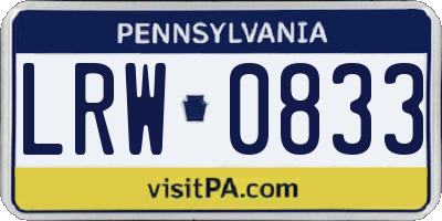 PA license plate LRW0833