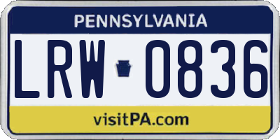 PA license plate LRW0836