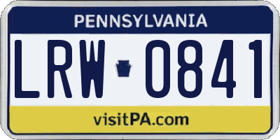 PA license plate LRW0841