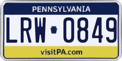 PA license plate LRW0849