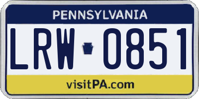 PA license plate LRW0851