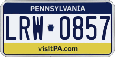 PA license plate LRW0857