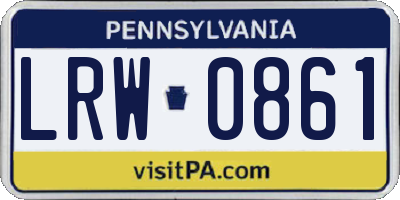 PA license plate LRW0861