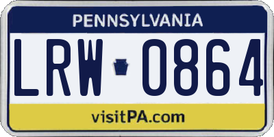 PA license plate LRW0864