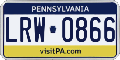 PA license plate LRW0866
