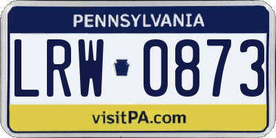 PA license plate LRW0873