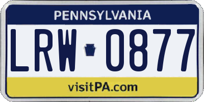 PA license plate LRW0877