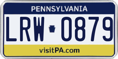 PA license plate LRW0879