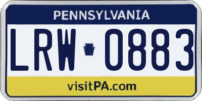 PA license plate LRW0883