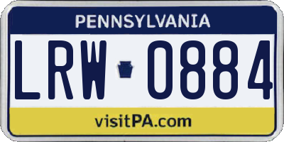 PA license plate LRW0884